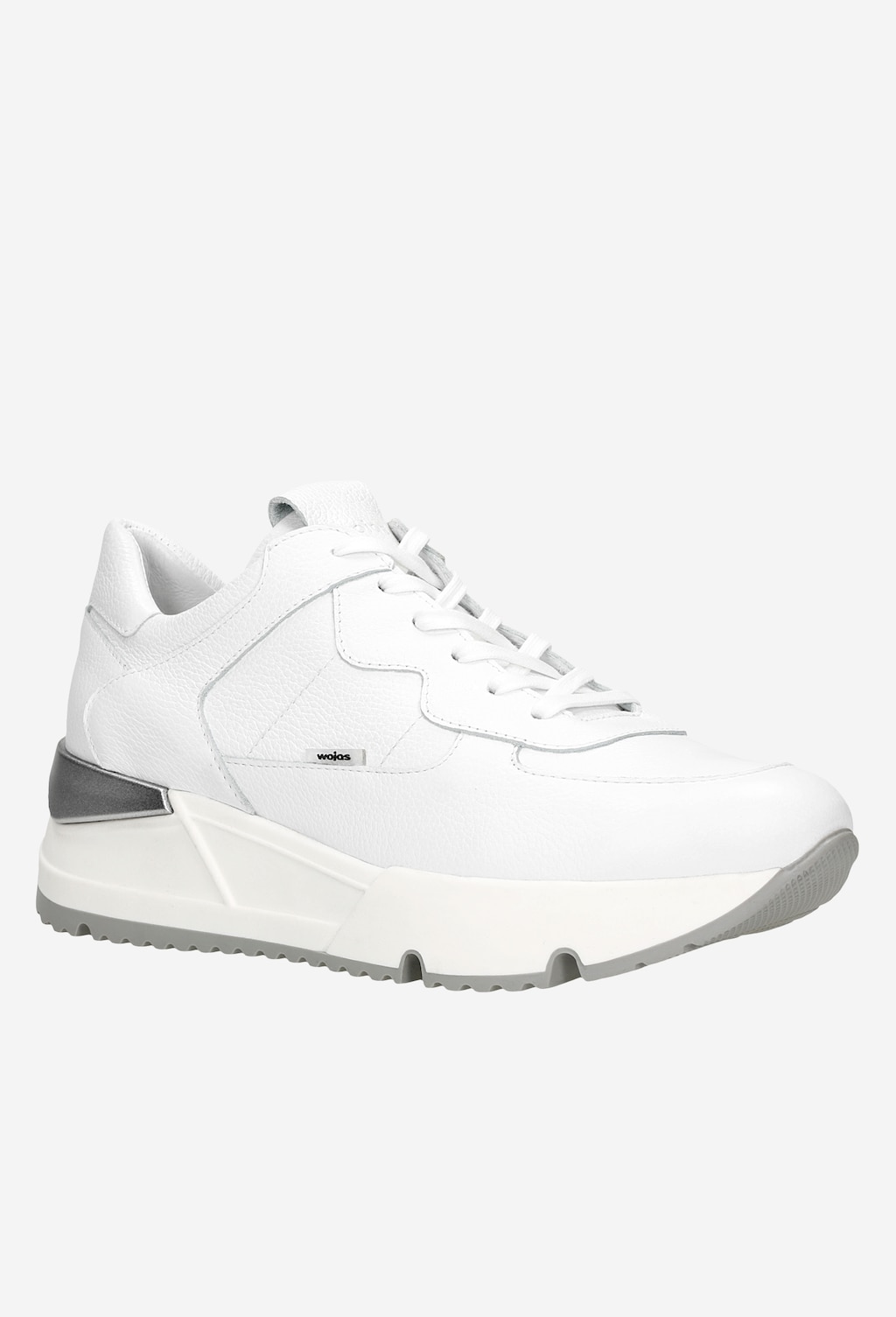 Białe sneakersy damskie z szarymi elementami 46136-59 Widok 3