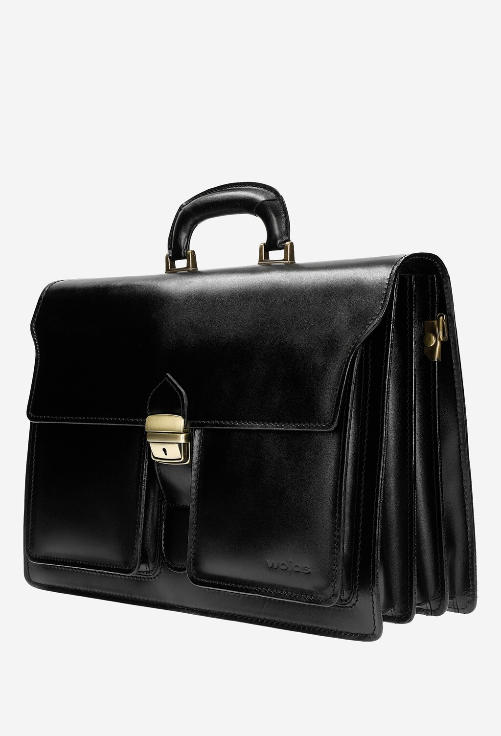 Kožená aktovka čiernej farby pre pánov, ktorí majú štýl 90011-51 Widok 3