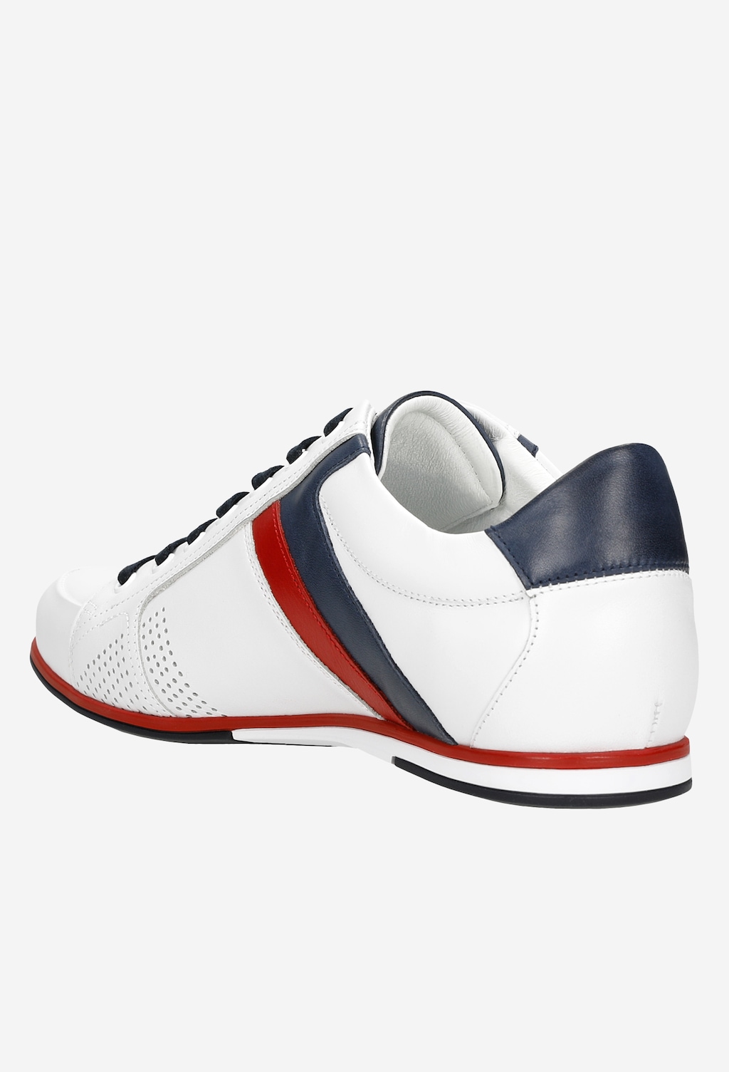 Białe sneakersy męskie z granatowymi i czerwonymi elementami 9017-50 Widok 4