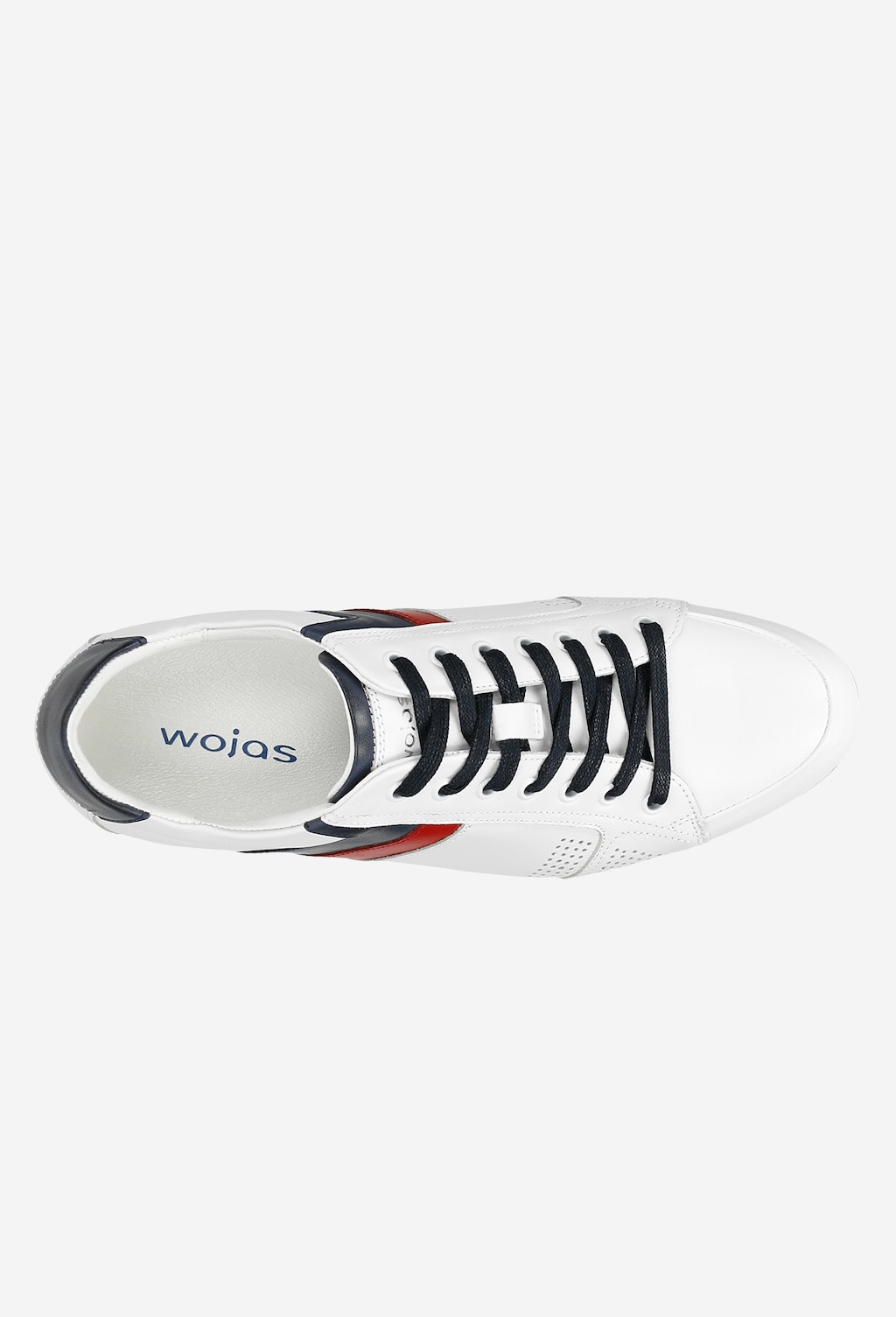 Białe sneakersy męskie z granatowymi i czerwonymi elementami 9017-50 Widok 5