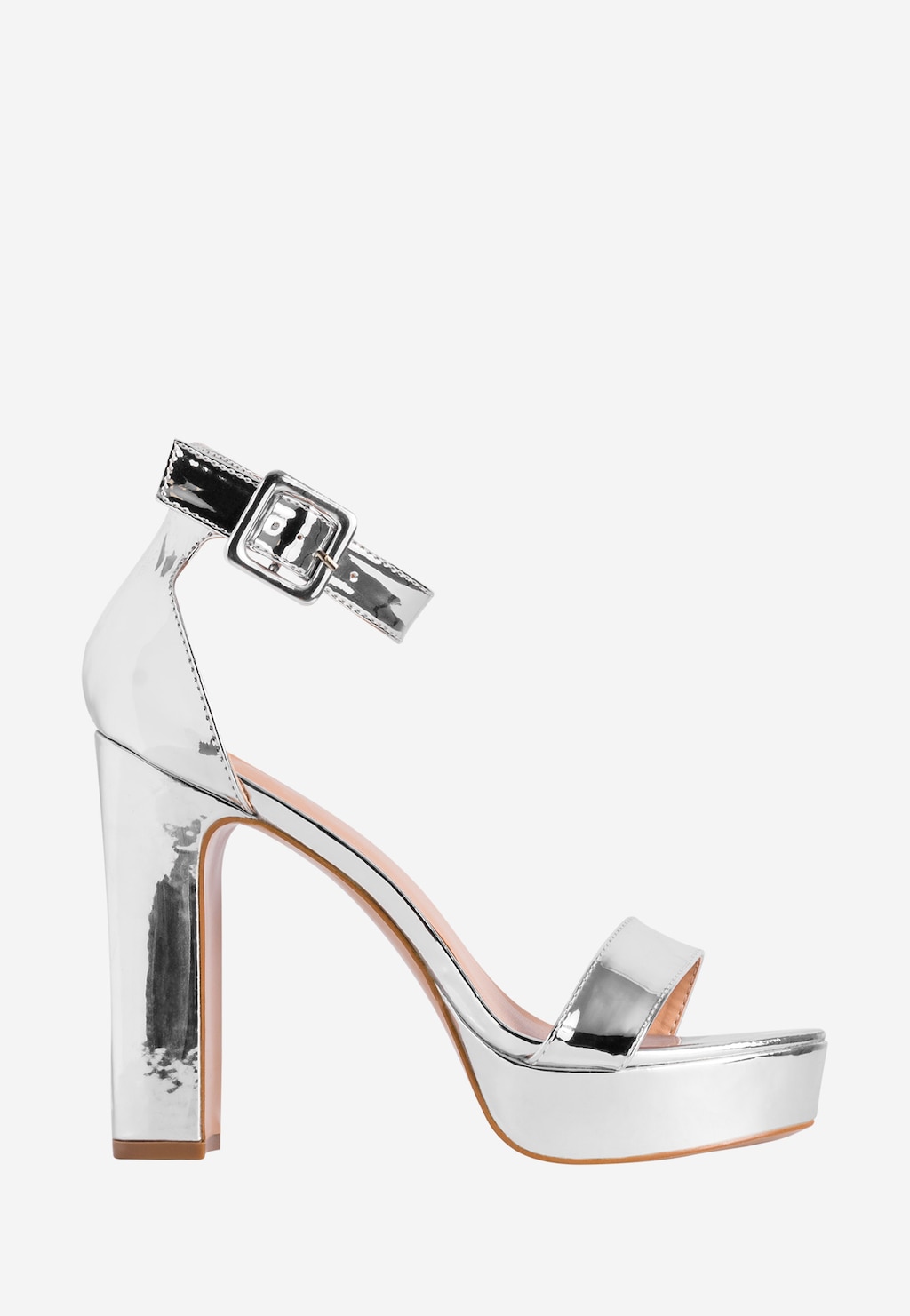 WJS wysokie srebrne sandały damskie WJS74059-59 Widok 2