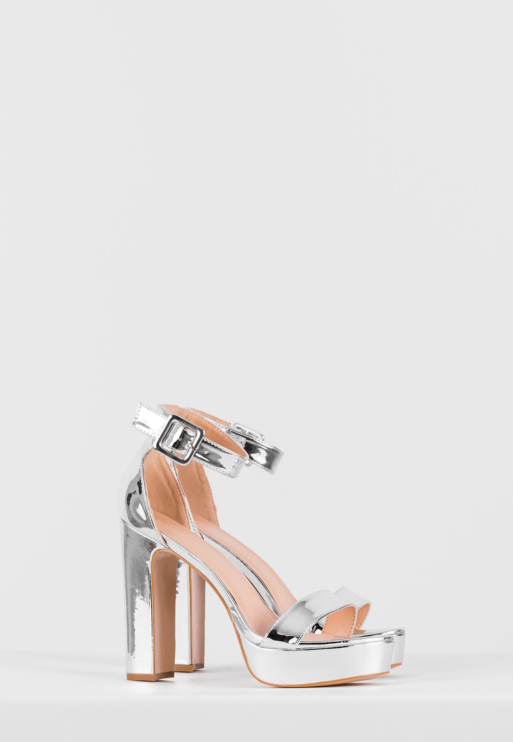 WJS wysokie srebrne sandały damskie WJS74059-59 Widok 3