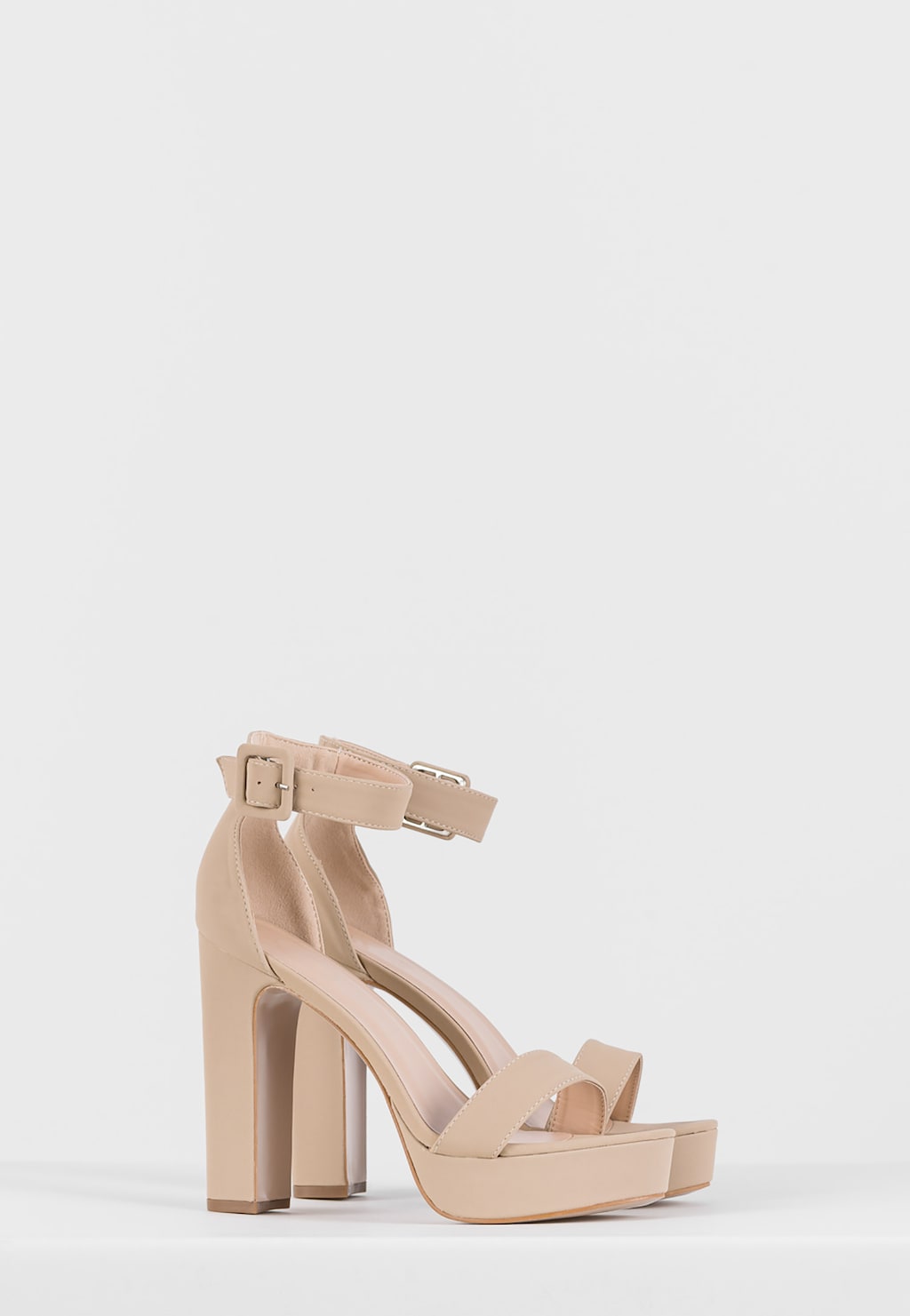 WJS wysokie beżowe sandały na platformie WJS74059-24 Widok 3