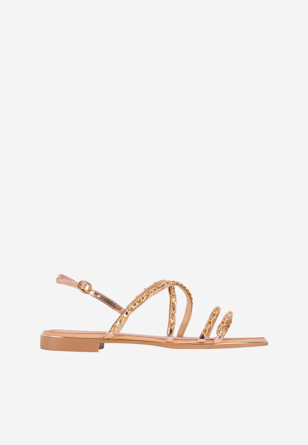 Žluté celoroční dámské elegantní sandály s řetízky WJS74058-58 Widok 2