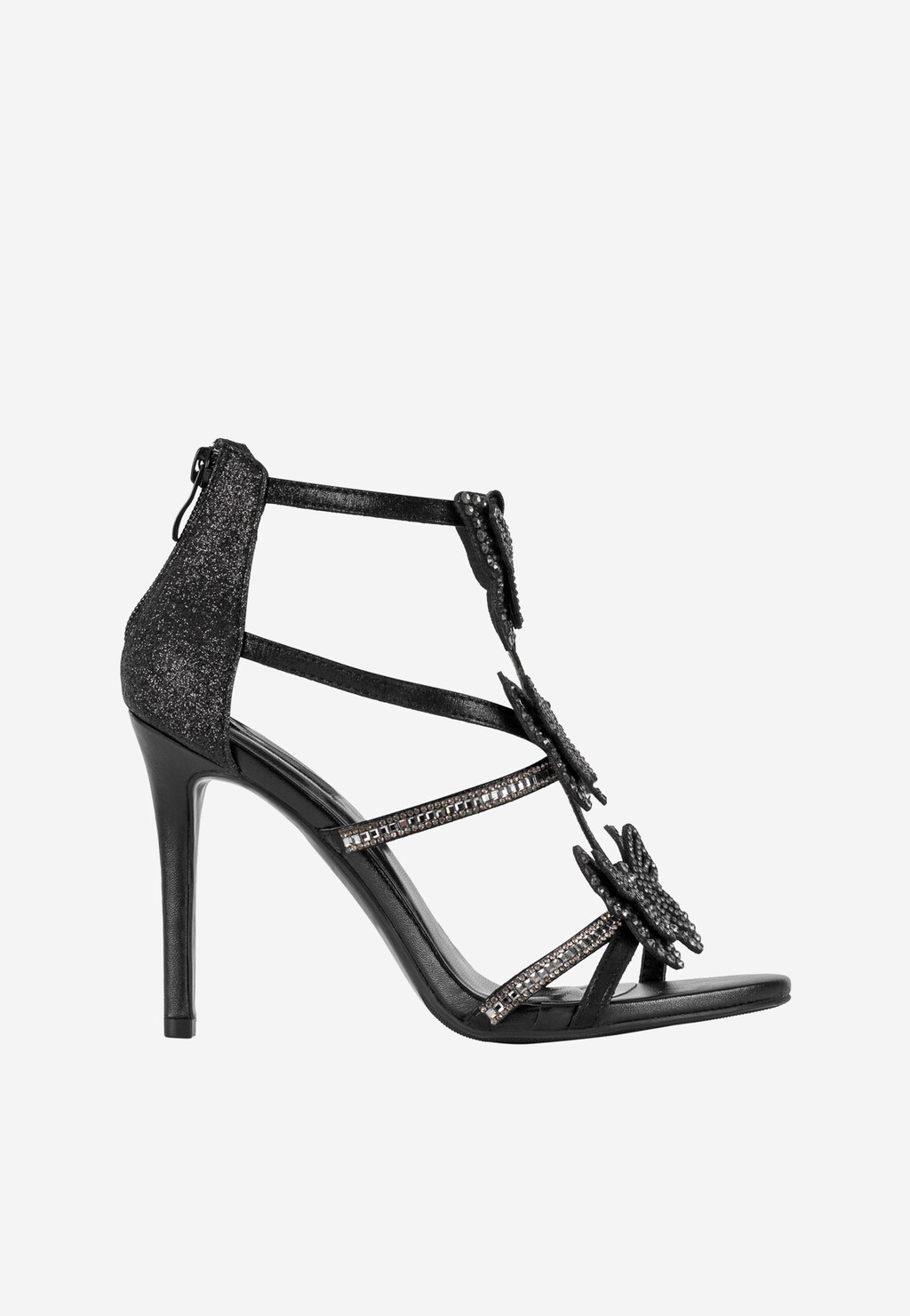 Vysoké čierne sandále dámske na rôzne príležitosti WJS74057-51 Widok 2