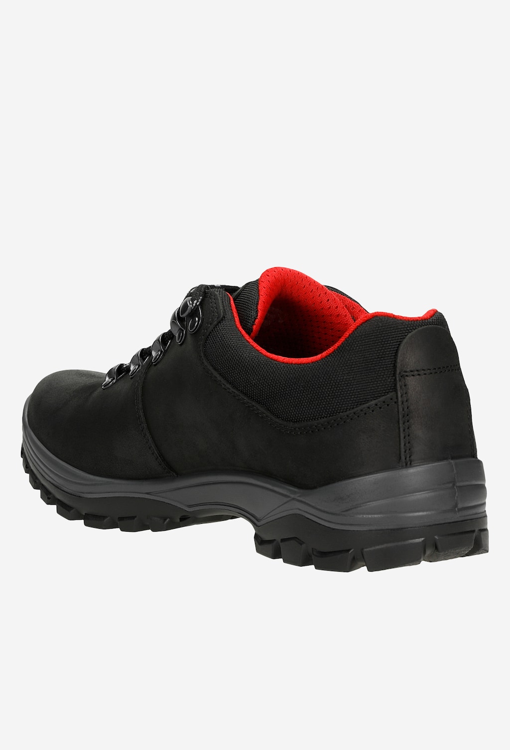 Czarne trekkingowe półbuty męskie z czerwonym wnętrzem 10069-95 Widok 4