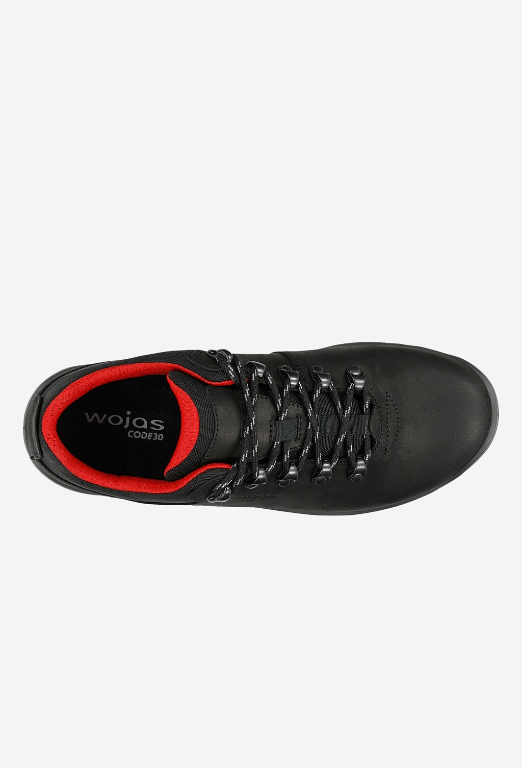 Czarne trekkingowe półbuty męskie z czerwonym wnętrzem 10069-95 Widok 5
