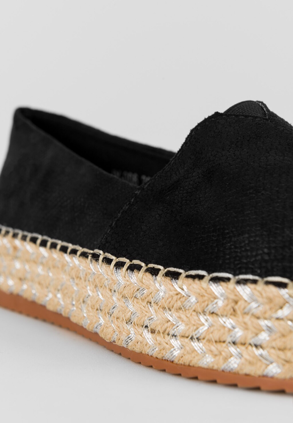 WJS czarne półbuty damskie typu espadrye  WJS43021-61 Widok 4