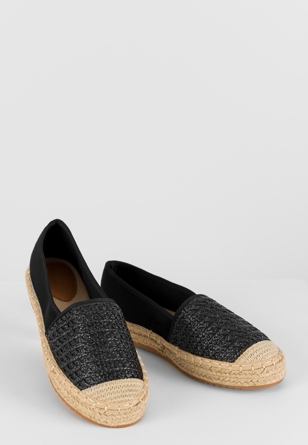 WJS czarne espadryle damskie ze sznurkiem jutowym wokół podeszwy WJS43019-41 Widok 4