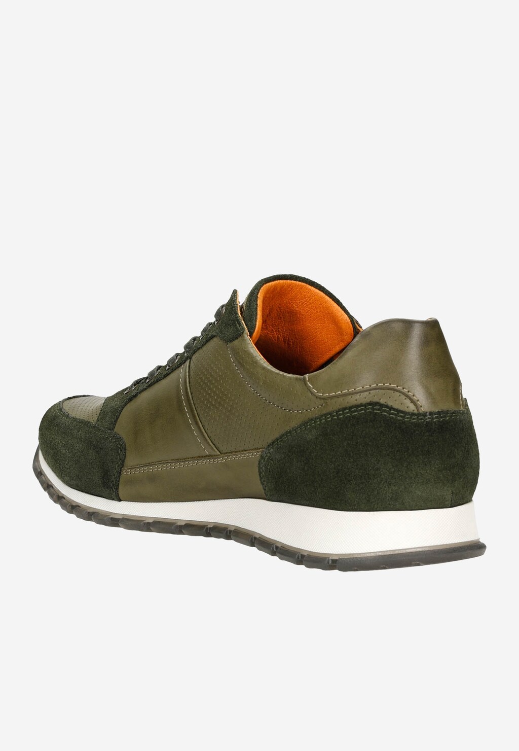 Zielone sneakersy ze skóry licowej i dwoiny welurowej 10051-78 Widok 4