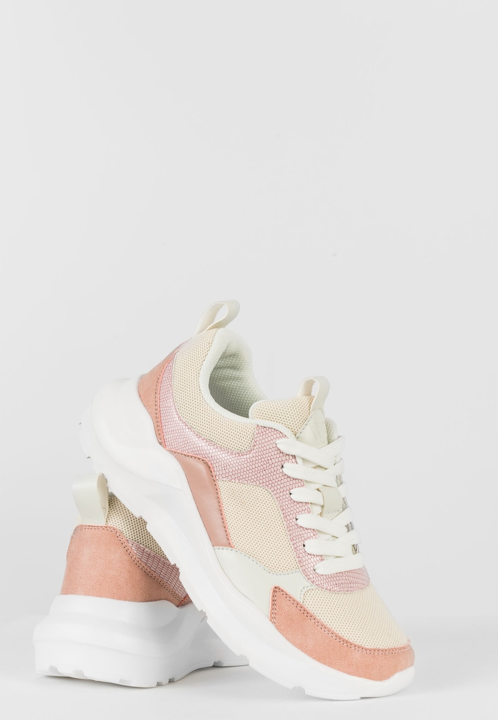 WJS różowe sneakersy damskie w delikatnej kolorystyce WJS64041-85 Widok 4