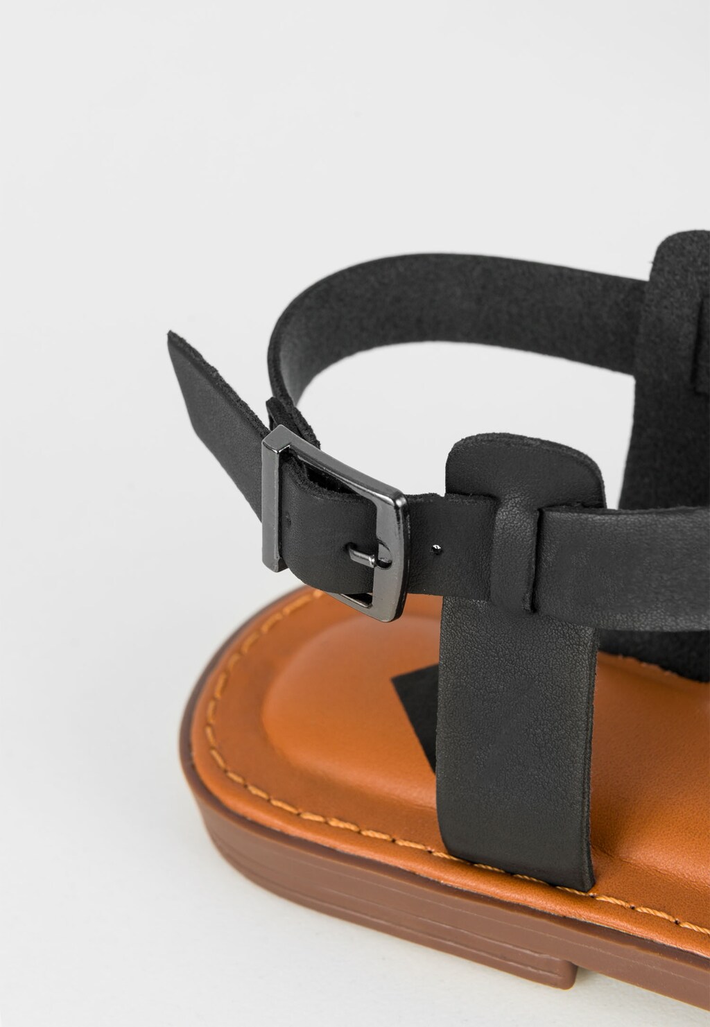WJS płaskie sandały damskie z czarnymi paskami WJS74024-51 Widok 4
