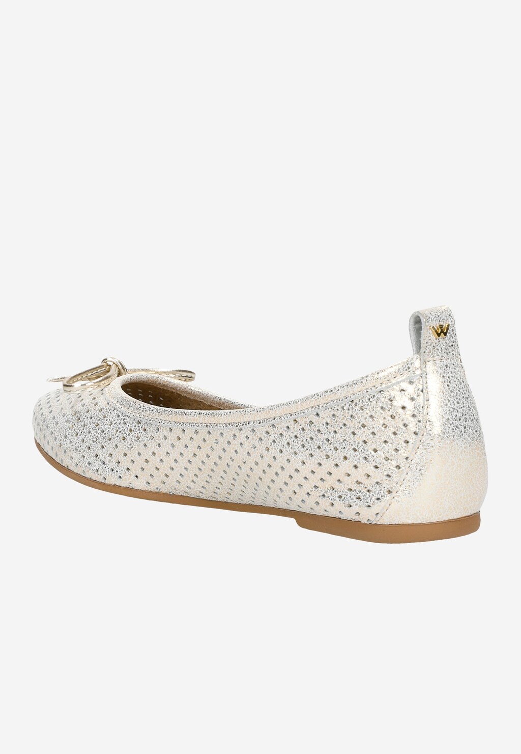 Zlaté dámské balerínky z kvalitní perforované kůže 44010-58 Widok 4