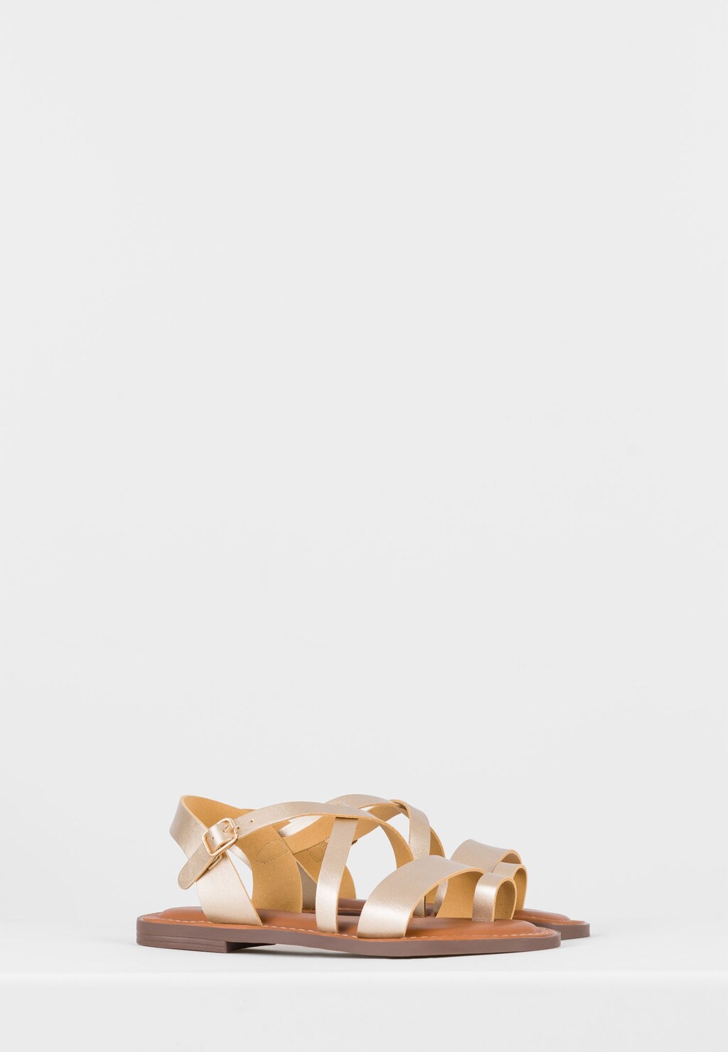 Letní dámské sandály v jemně zlatém provedení WJS74041-58 Widok 3