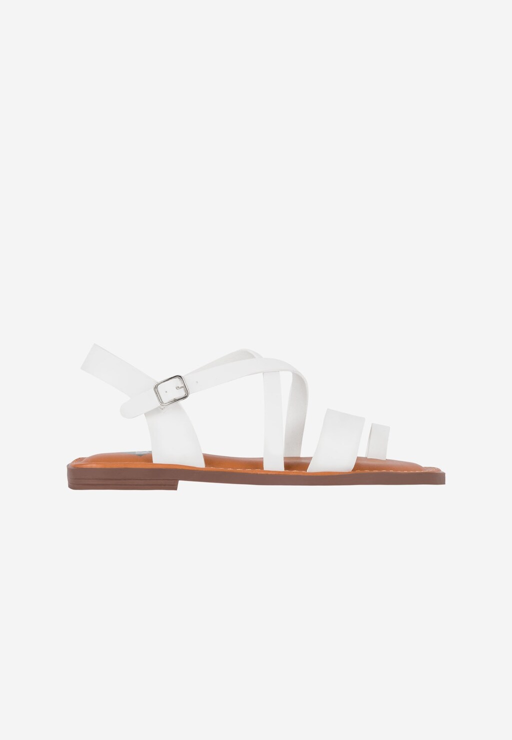 Bílé dámské letní sandálky s hnědou podrážkou WJS74041-59 Widok 2