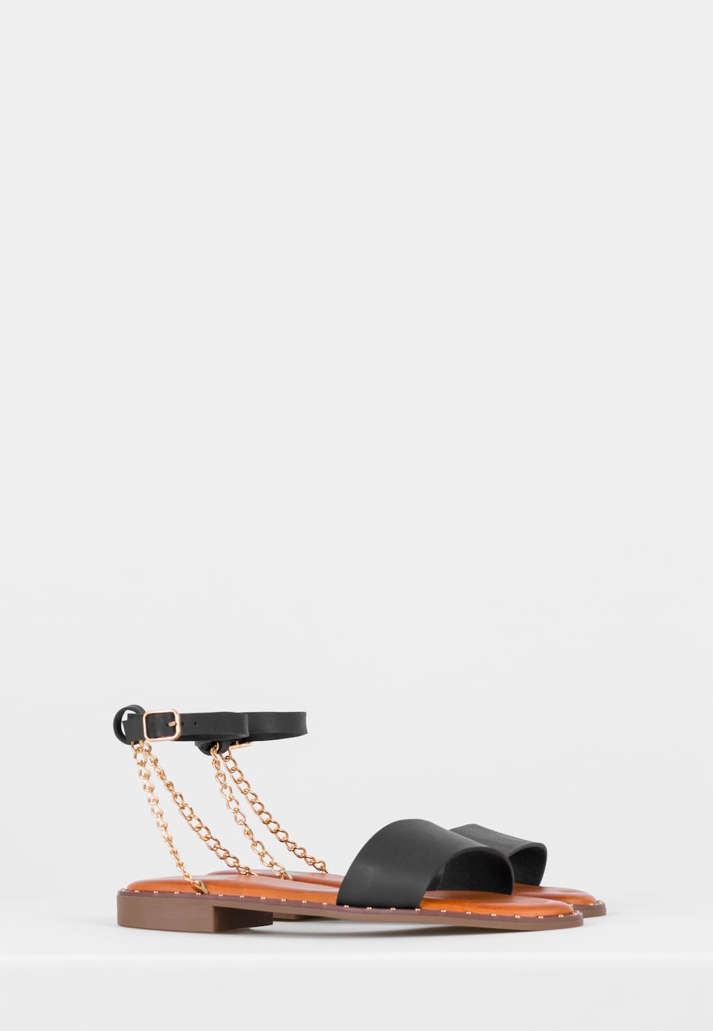 WJS czarne sandały damskie z łańcuszkiem WJS74042-51 Widok 3