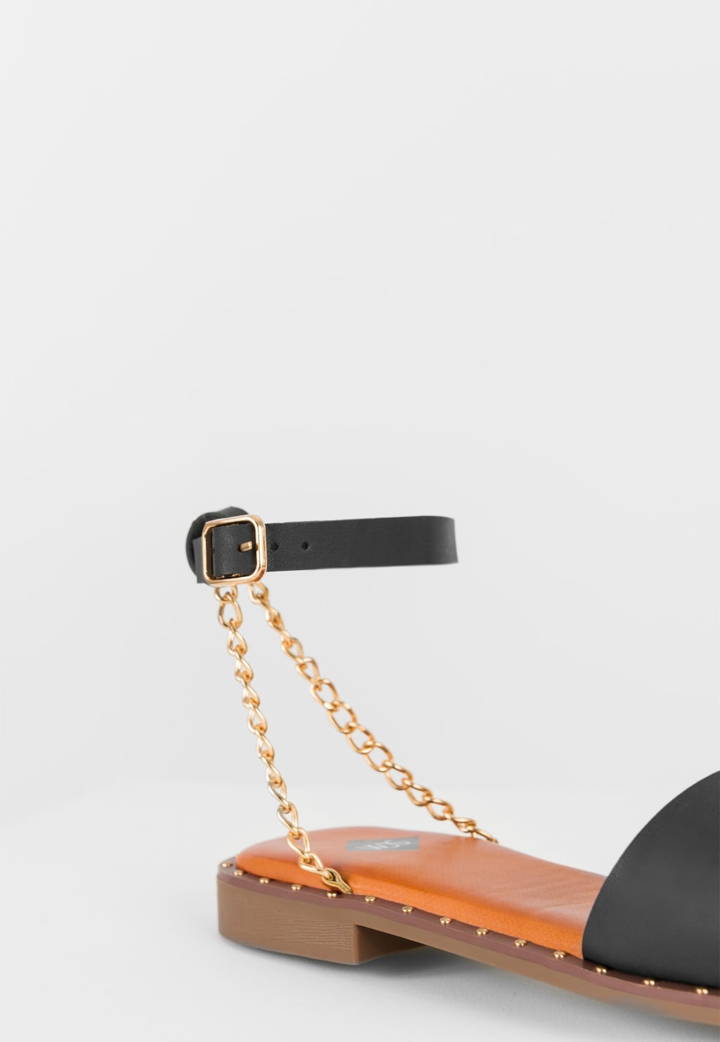 WJS czarne sandały damskie z łańcuszkiem WJS74042-51 Widok 4