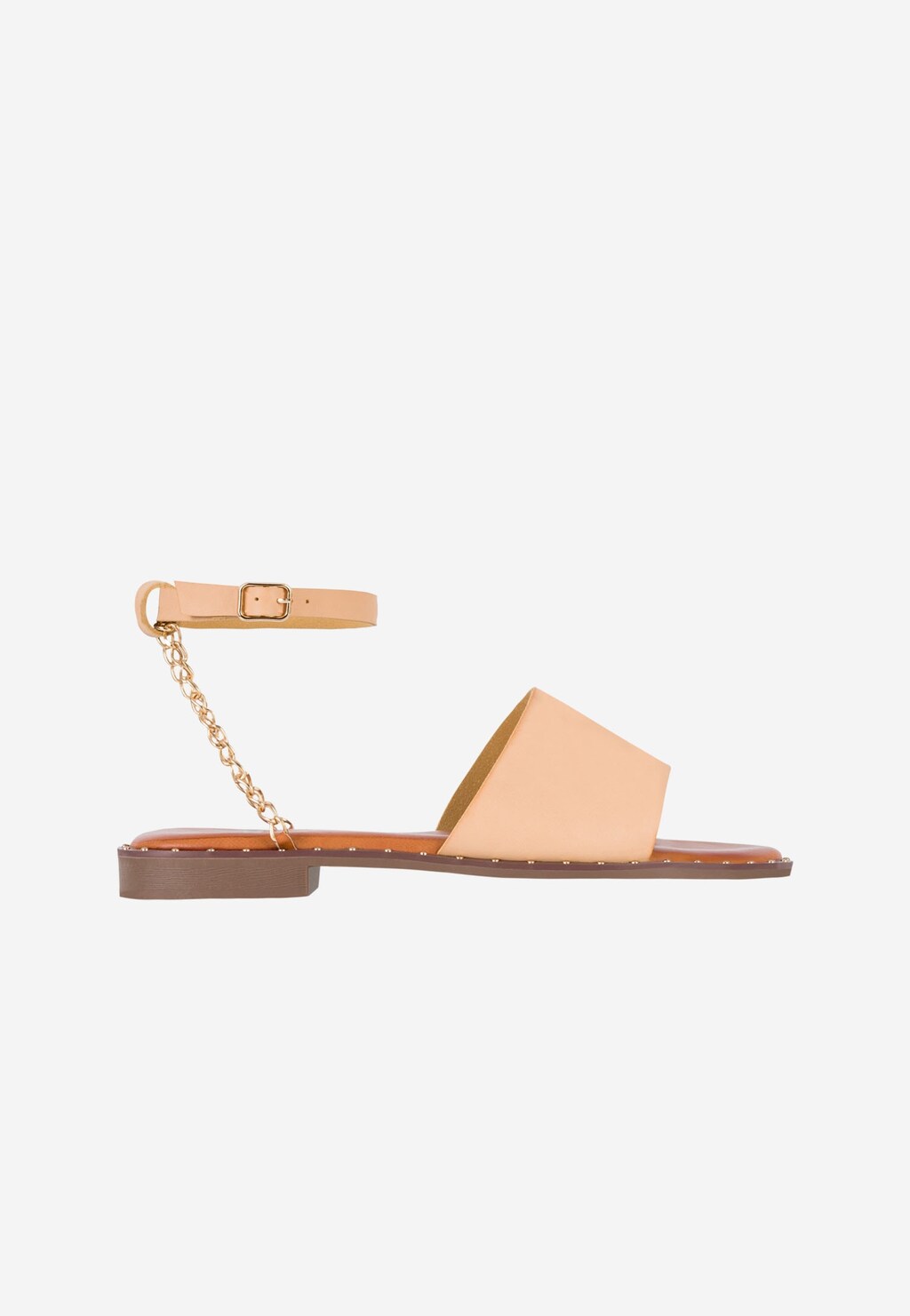 WJS beżowe sandały damskie ze złotym łańcuszkiem WJS74043-54 Widok 2