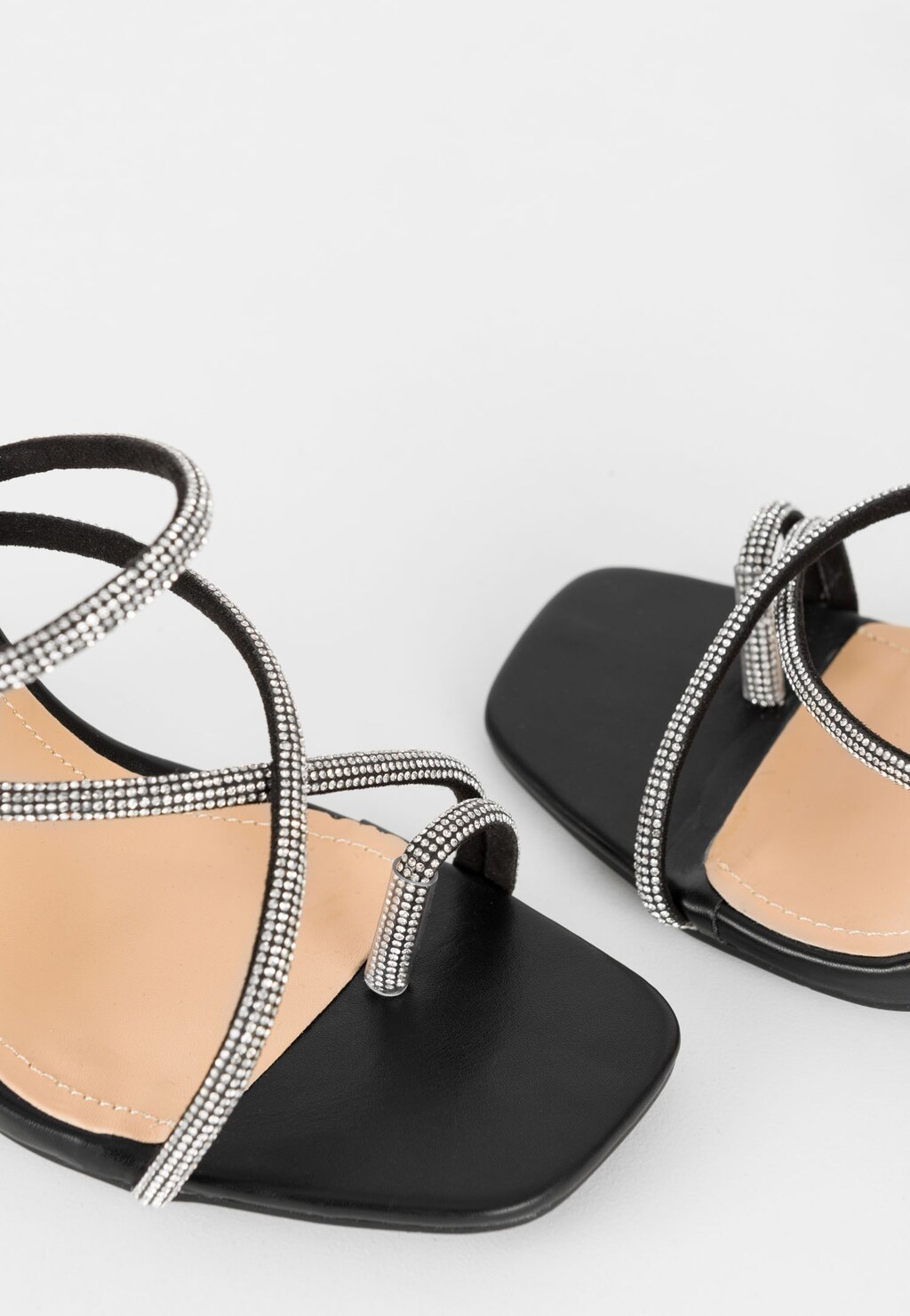 Šnurovacie čierne dámske sandále na vysokom podpätku WJS74053-51 Widok 4