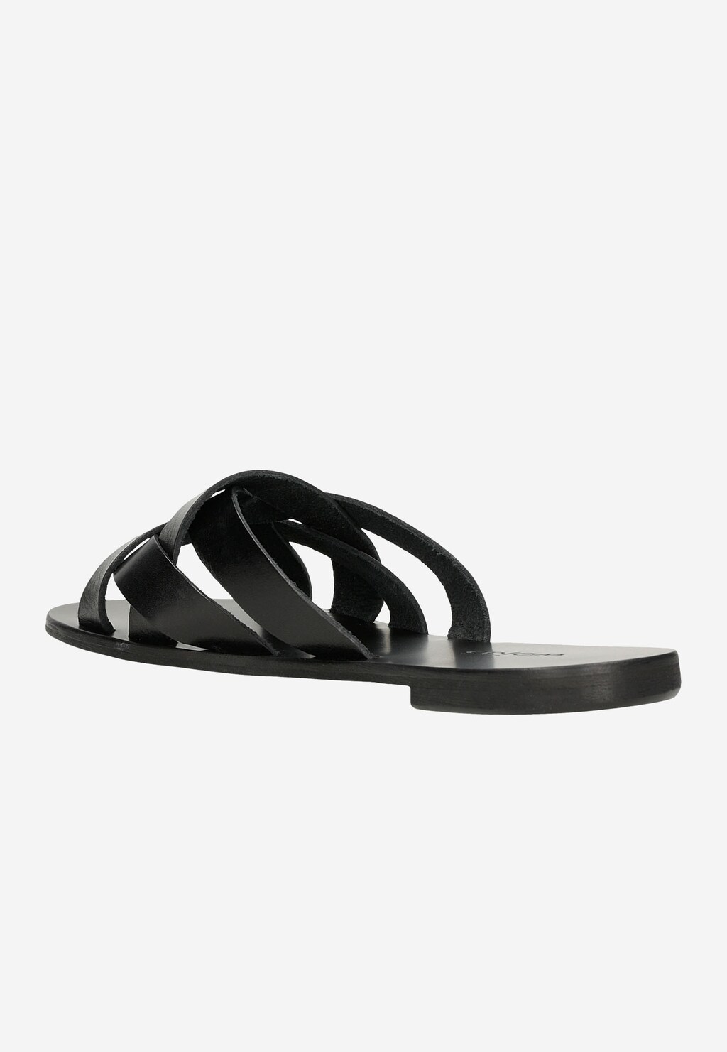 Czarne klapki damskie z przeplatanymi paskami 74025-51 Widok 4