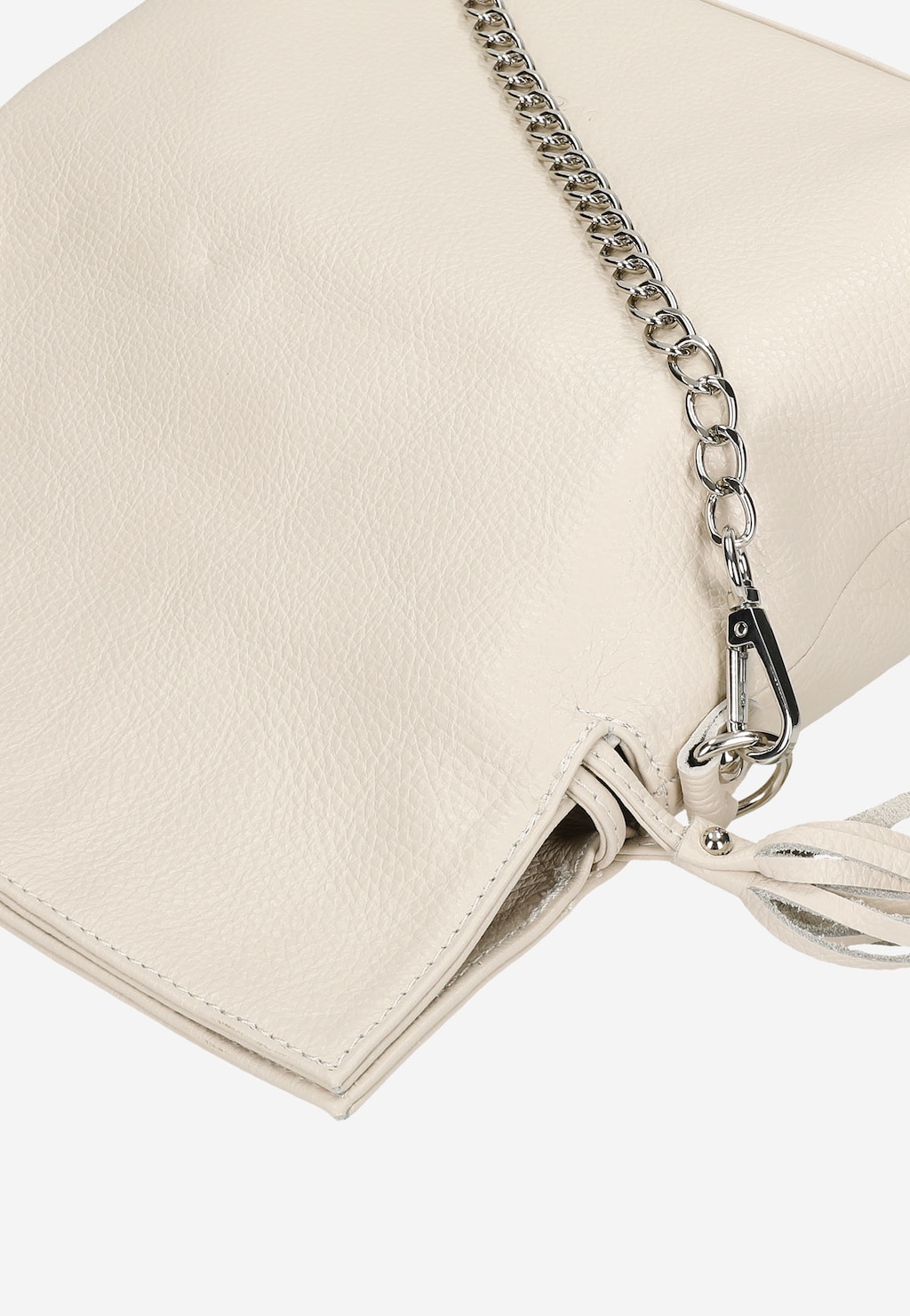 Velká béžová dámská kabelka s kovovým řetízkem 80241-54 Widok 7