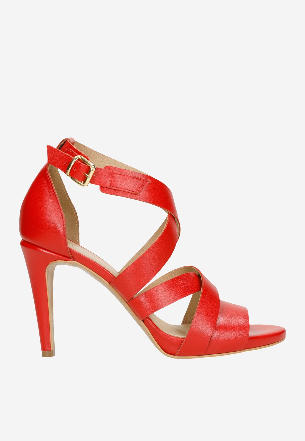 Czerwone sandały na szpilce 76045-55 Widok 2