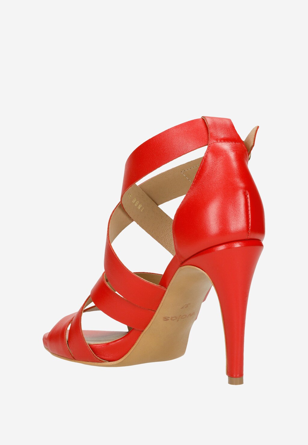 Czerwone sandały na szpilce 76045-55 Widok 4