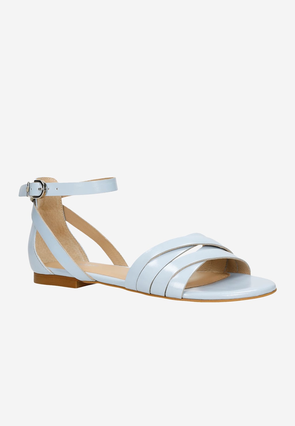 Pastelowe sandały damskie w kolorze niebieskim 76015-56 Widok 3