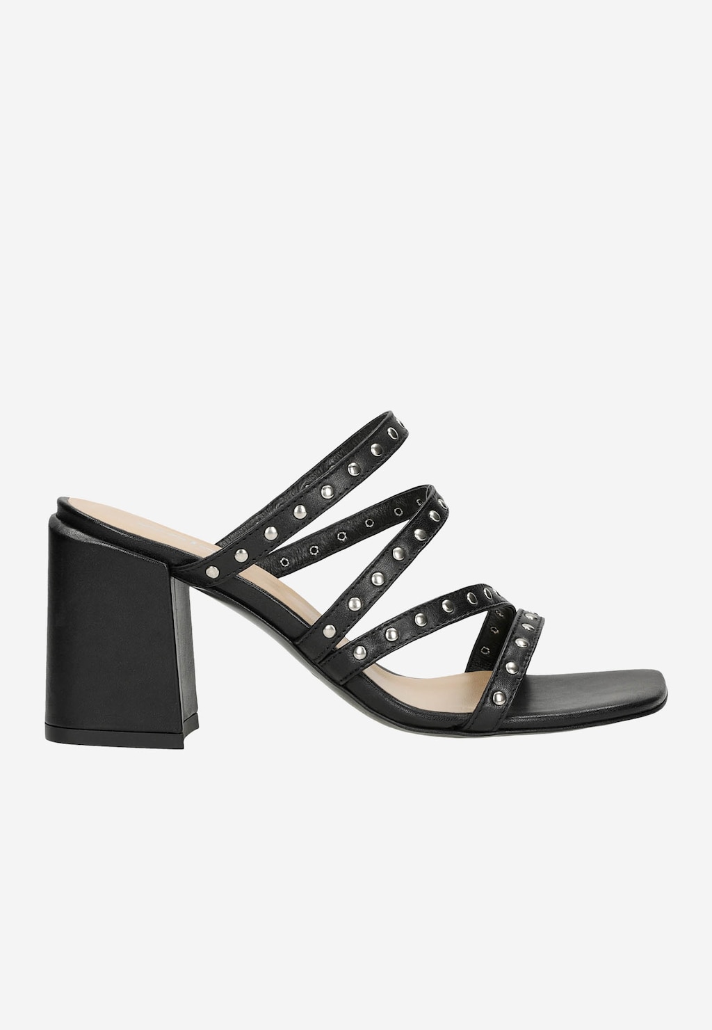 Czarne klapki damskie na obcasie w stylu urban 74080-51 Widok 2