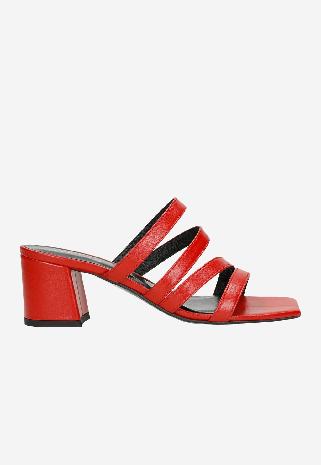 Czerwone klapki damskie na słupku 74071-55 Widok 1