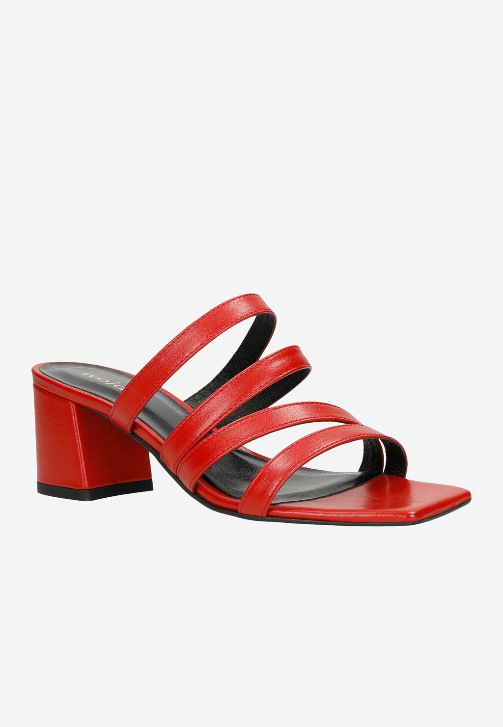 Czerwone klapki damskie na słupku 74071-55 Widok 2