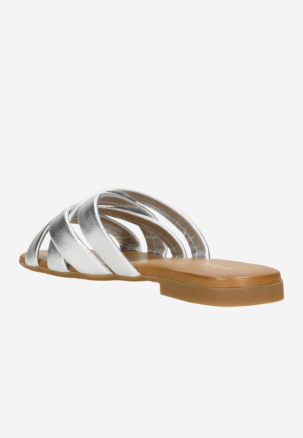 Elegantní stříbrné dámské pantofle z přírodní velurové kůže 74089-57 Widok 4