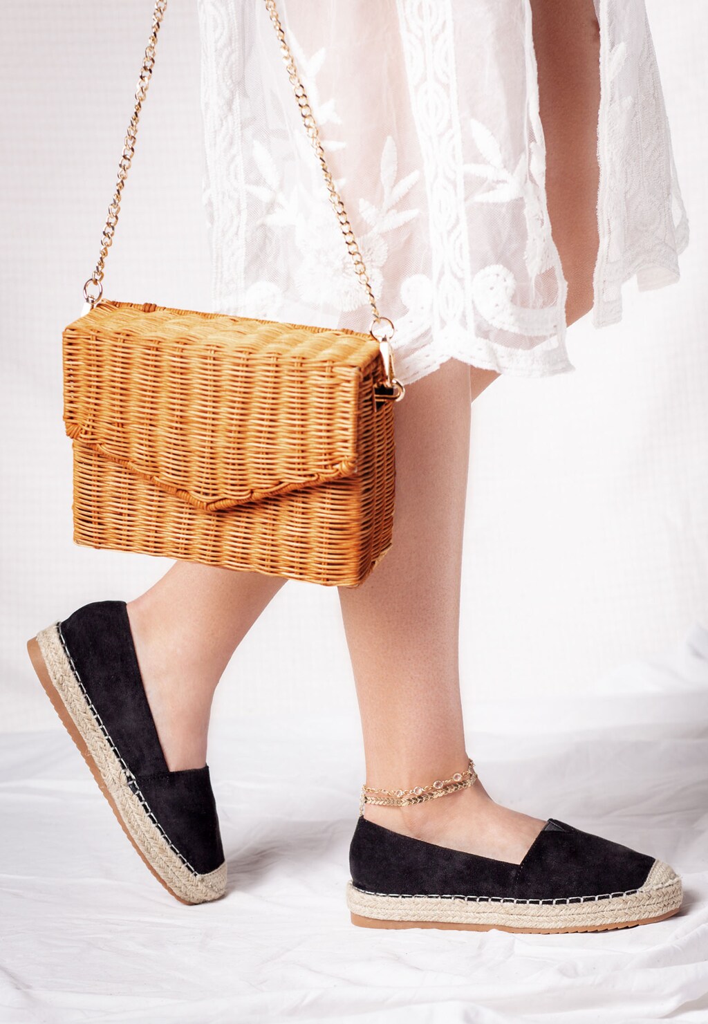 WJS czarne materiałowe espadryle damskie WJS43020-61 Widok 1