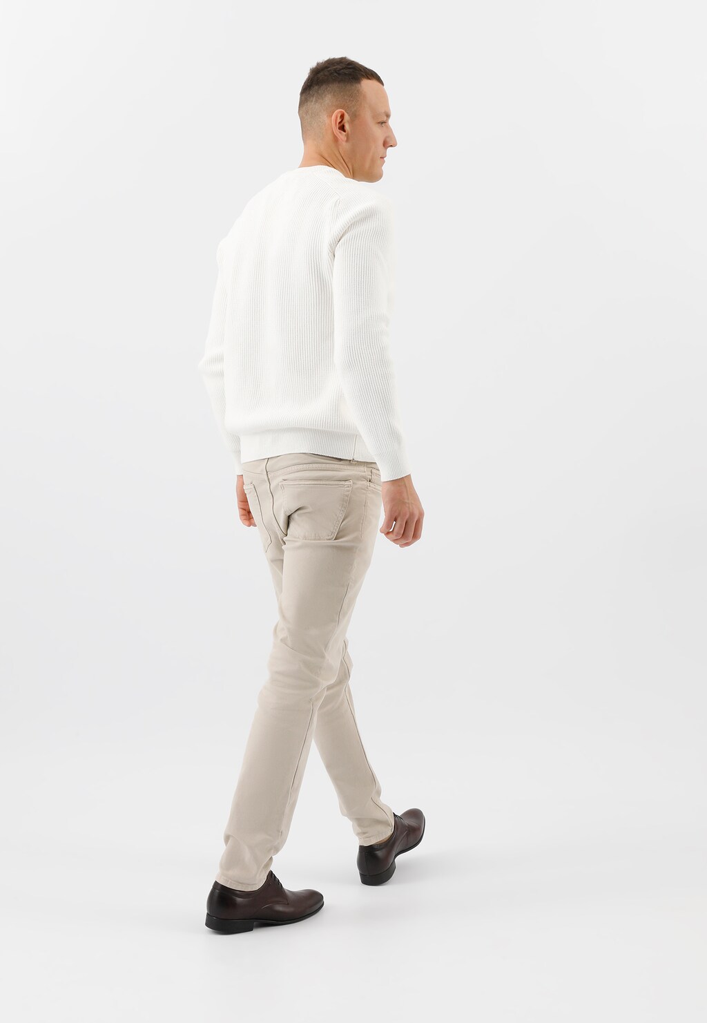 Wizytowe półbuty męskie w kolorze bordowym 10048-55 Widok 8