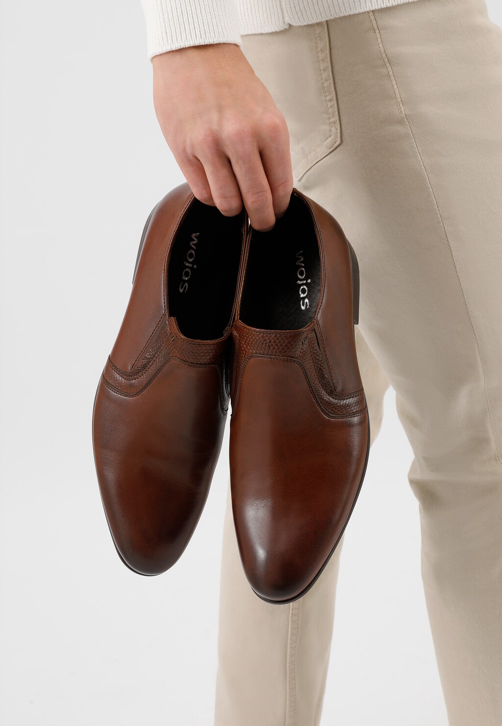 Brązowe półbuty męskie 9069-52 Widok 7