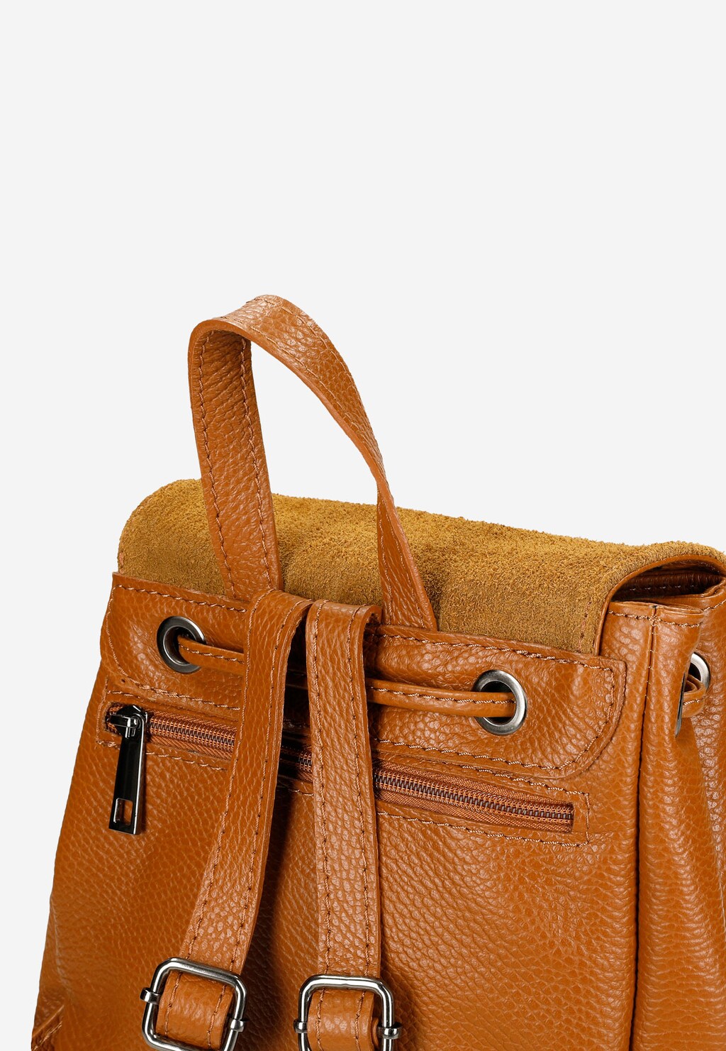 Skórzany plecak damski w kolorze jasnego brązu 80092-73 Widok 7