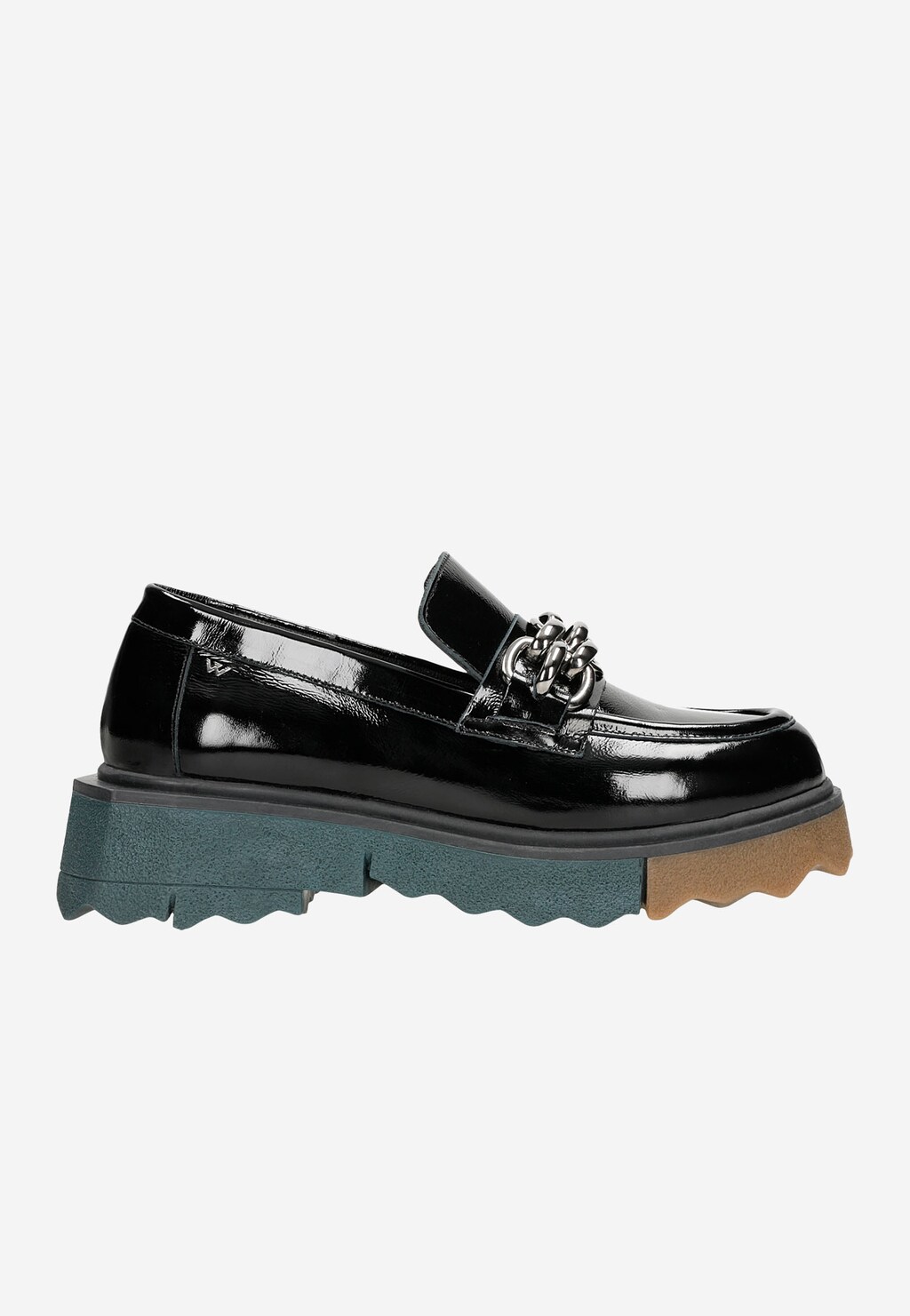 Štýlové mokasíny dámske z lakovanej čiernej kože 46176-31 Widok 2