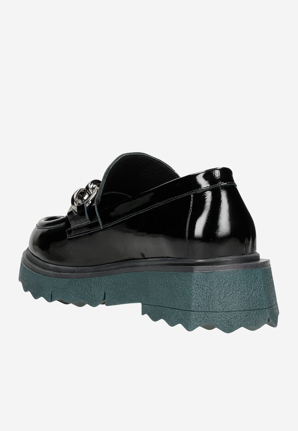 Štýlové mokasíny dámske z lakovanej čiernej kože 46176-31 Widok 4