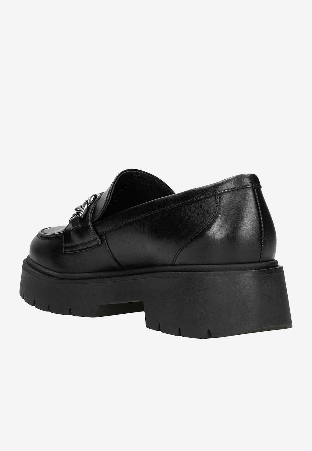 Černé kožené polobotky dámské s výraznou podrážkou 46112-51 Widok 4