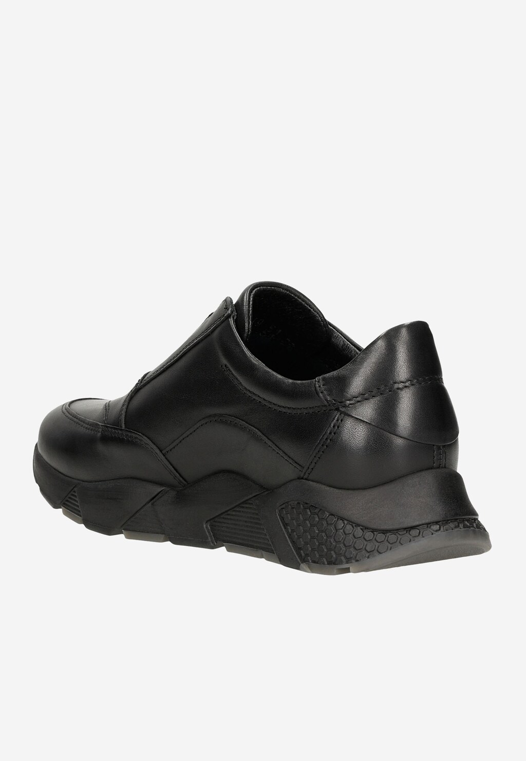 Moderné dámske sneakersy z čiernej lícovej kože 46119-51 Widok 3