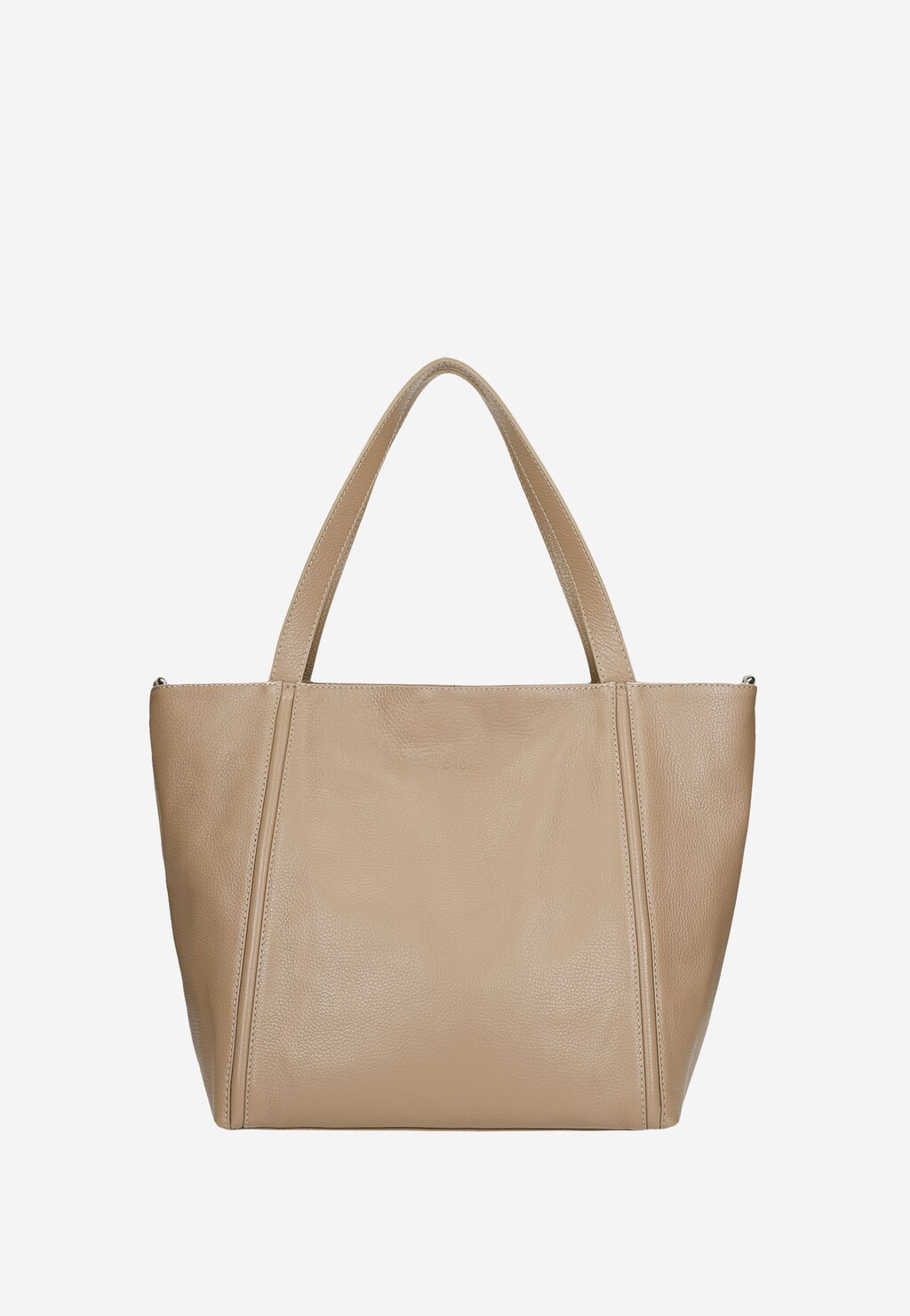 Duża beżowa torebka damska ze skóry licowej 80244-54 Widok 1