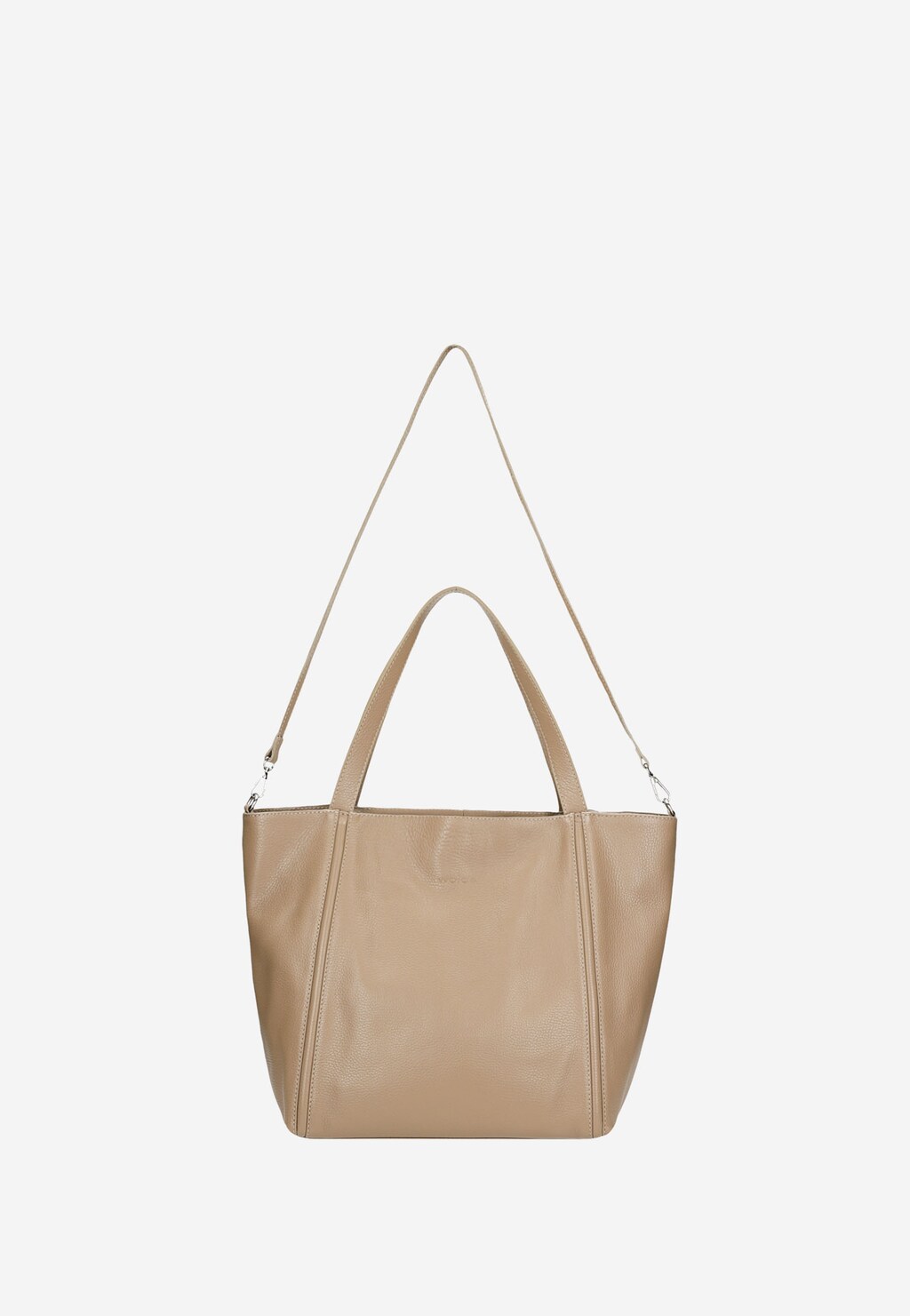 Duża beżowa torebka damska ze skóry licowej 80244-54 Widok 5