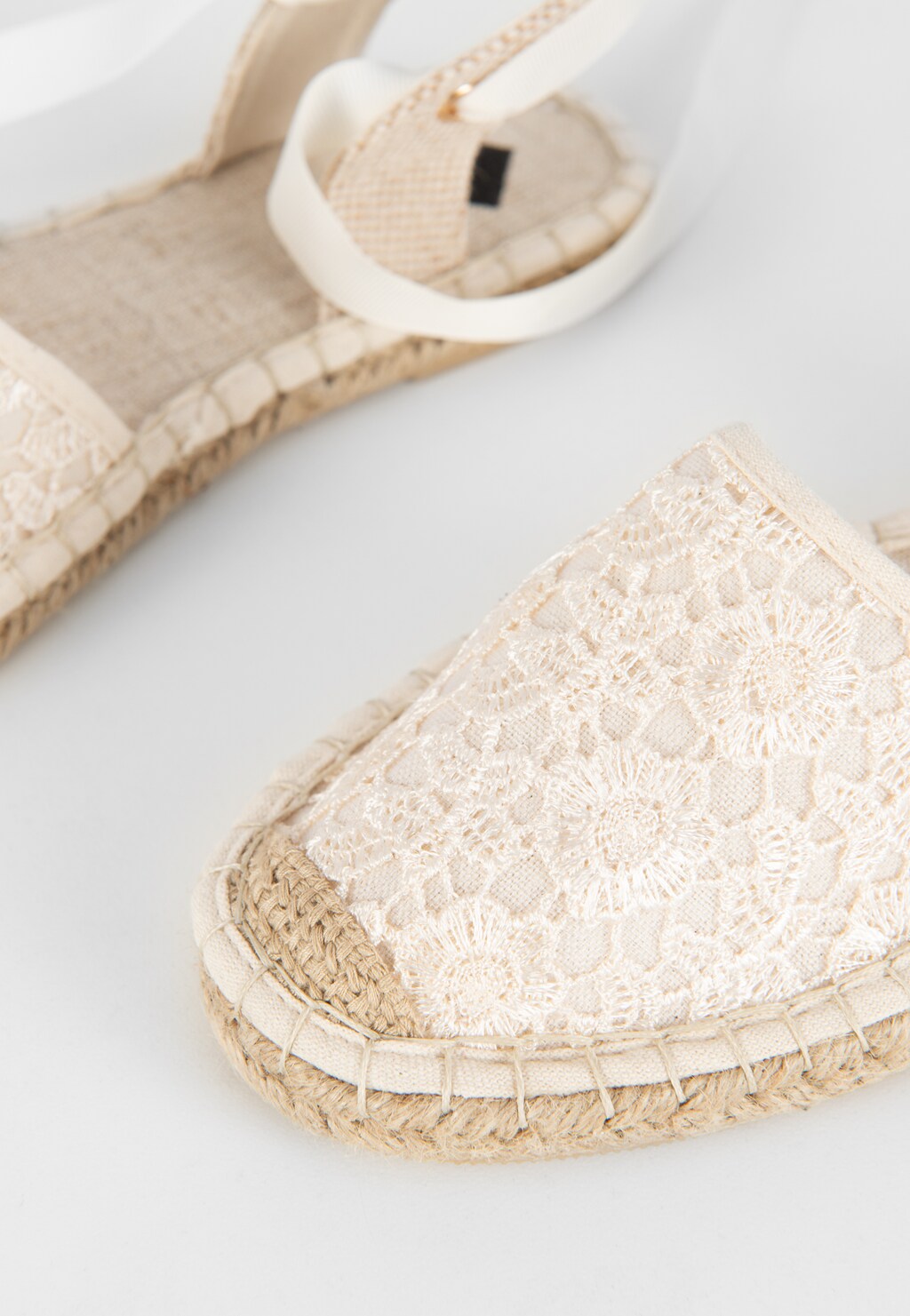 WJS beżowe espadryle damskie z wiązaniem wokół kostki WJS43008-19 Widok 3