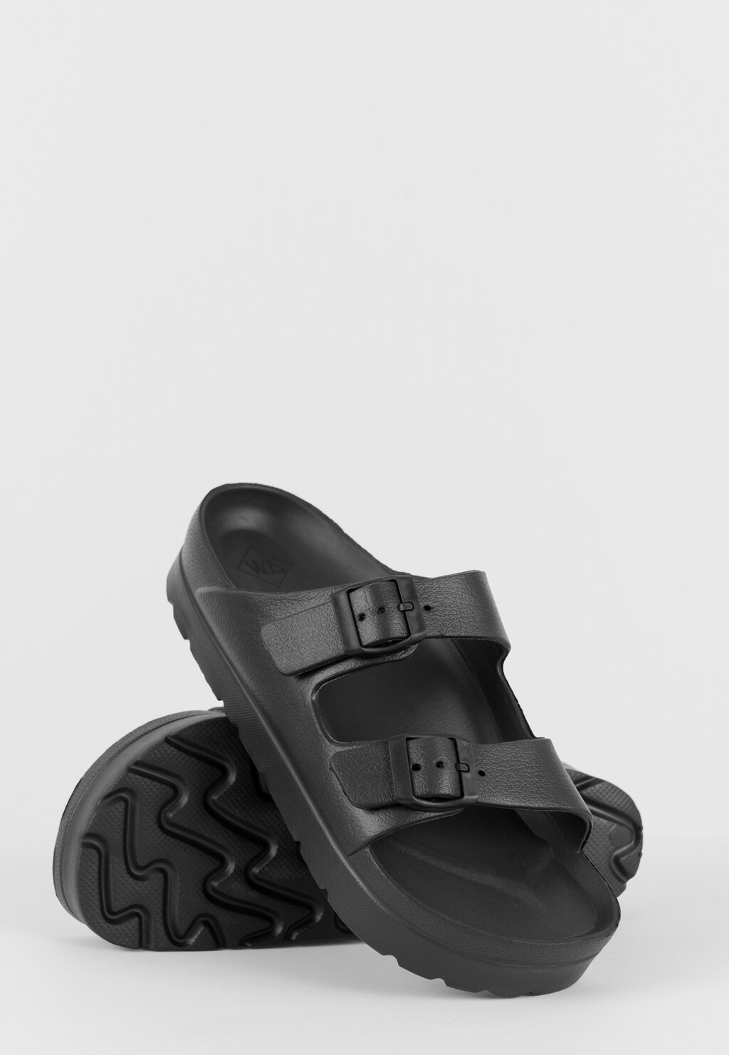 WJS czarne klapki damskie z regulowanymi paskami WJS71043-91 Widok 4