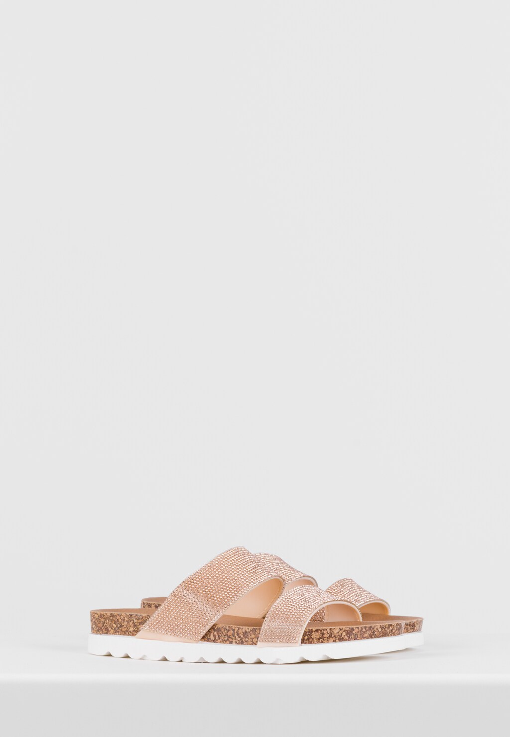 WJS złote klapki damskie ze zdobieniem na paskach WJS71045-98 Widok 3