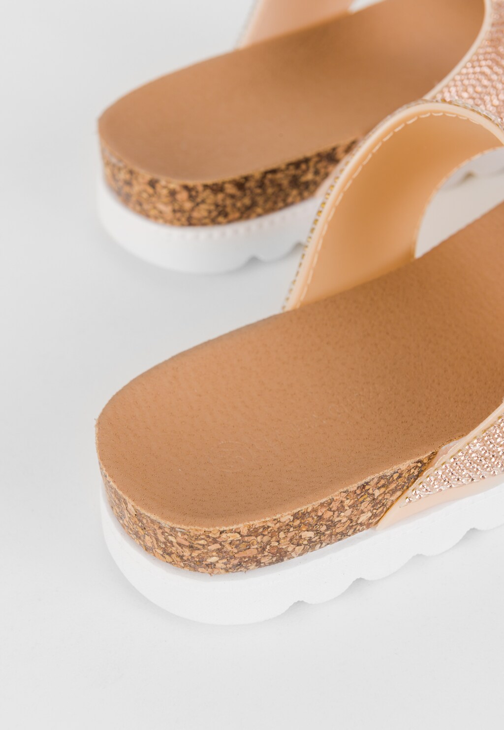 WJS złote klapki damskie ze zdobieniem na paskach WJS71045-98 Widok 5