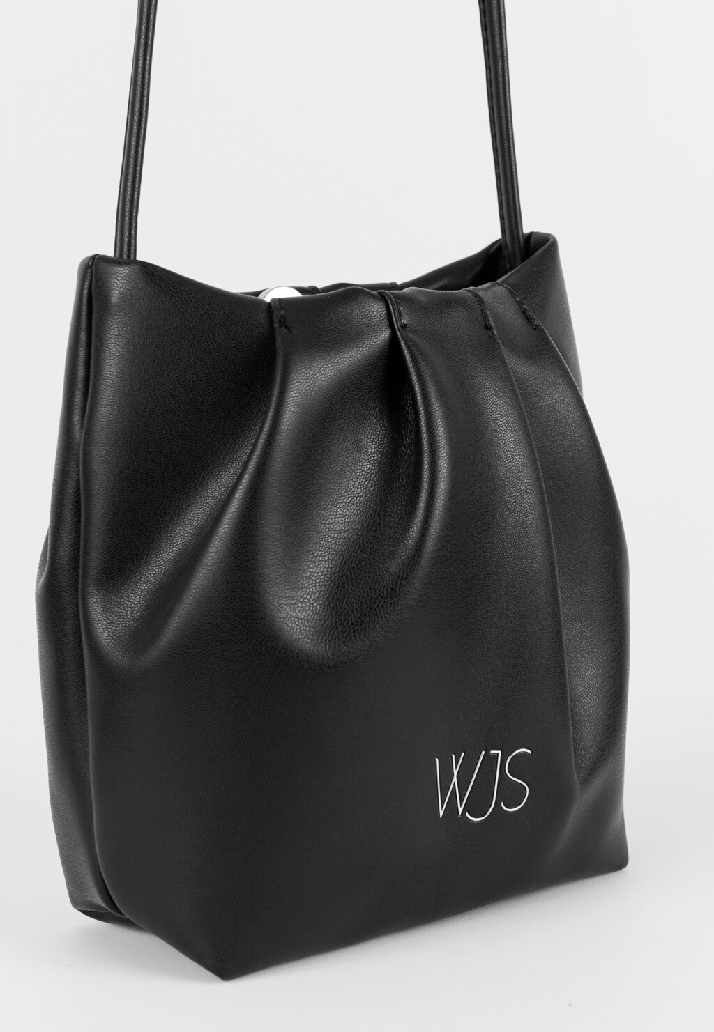 WJS czarna pojemna torebka damska z logo WJS76086-51 Widok 3