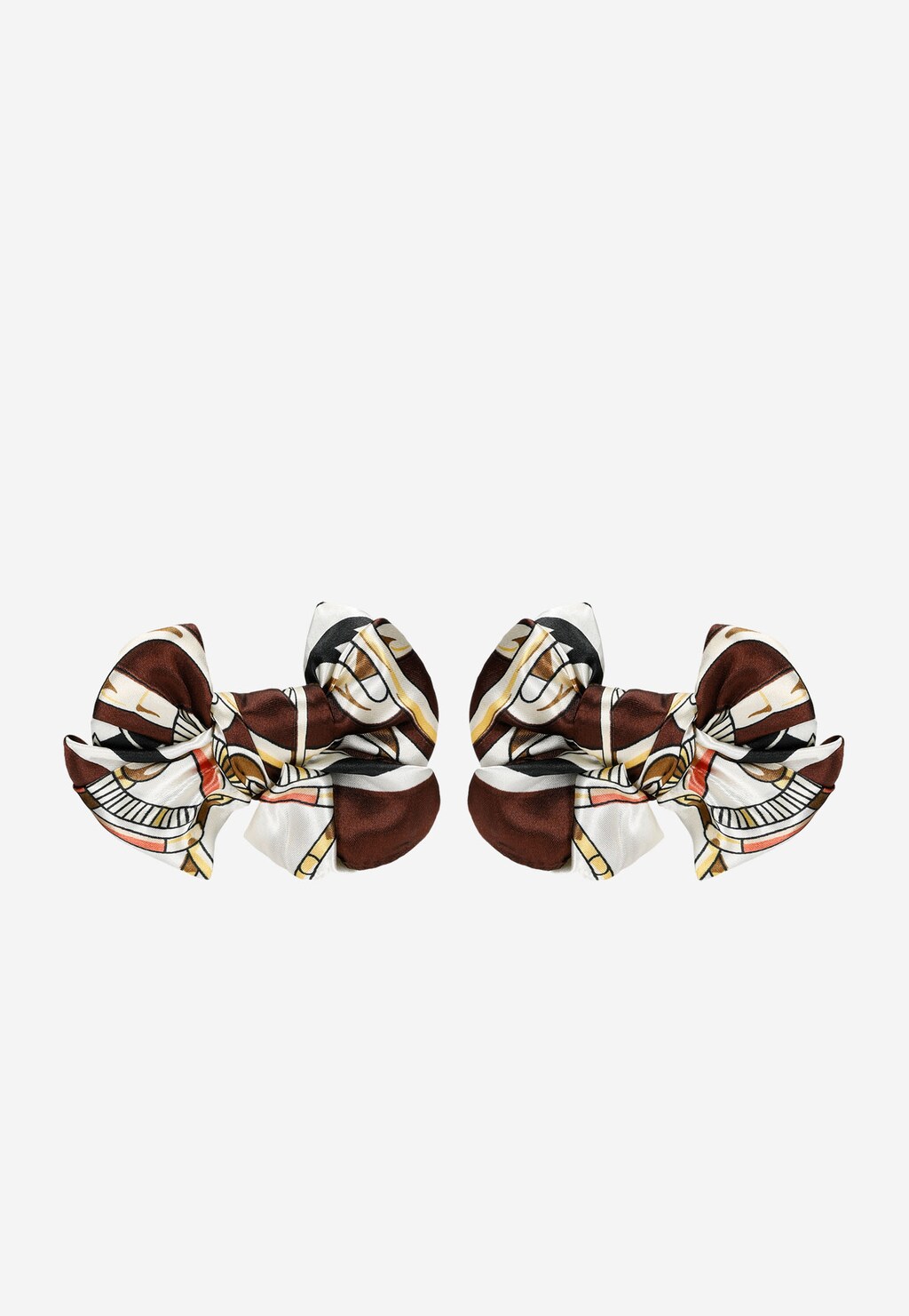 Štýlové ozdoby na topánky sú bielo hnedé mašličky 98522-13 Widok 2