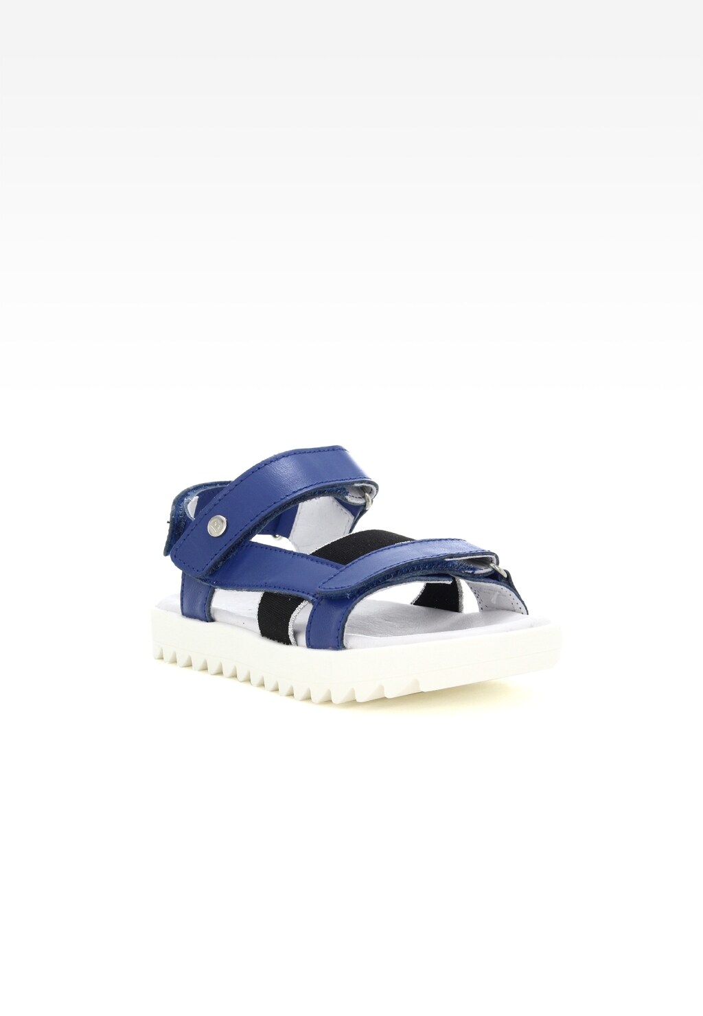 Niebieskie sandały dziewczęce Bartek T-16181/1KE II z rzepami, na białej podeszwie z protektorem. Stylowe obuwie letnie łączące komfort i modny design.