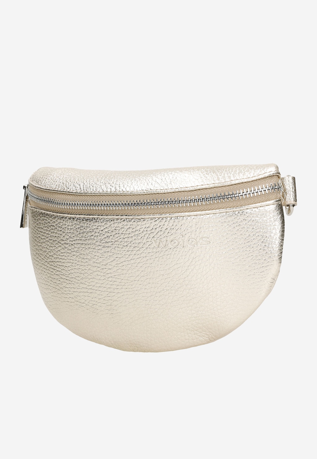 Zlatá kožená dámská ledvinka s dlouhým popruhem 80099-58 Widok 3